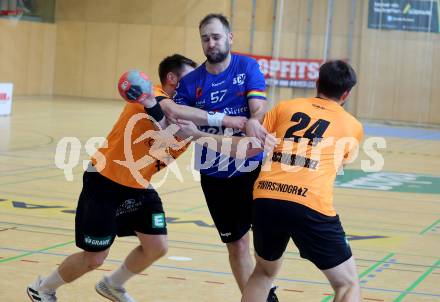 Handball Bundesliga. SC Ferlach gegen HSG Holding Graz.  Leban Patrik  (Ferlach),   Schimmel Florian  (Graz).  Ferlach, am 23.11.2024.
Foto: Kuess
www.qspictures.net
---
pressefotos, pressefotografie, kuess, qs, qspictures, sport, bild, bilder, bilddatenbank