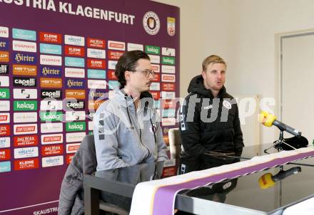 Fussball Bundesliga. Pressekonferenz. SK Austria Klagenfurt. Marco Walter, Martin Hinteregger. Klagenfurt, am 26.11.2024.
Foto: Kuess
---
pressefotos, pressefotografie, kuess, qs, qspictures, sport, bild, bilder, bilddatenbank