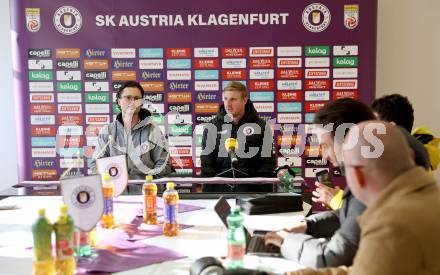 Fussball Bundesliga. Pressekonferenz. SK Austria Klagenfurt. Marco Walter, Martin Hinteregger. Klagenfurt, am 26.11.2024.
Foto: Kuess
---
pressefotos, pressefotografie, kuess, qs, qspictures, sport, bild, bilder, bilddatenbank