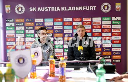 Fussball Bundesliga. Pressekonferenz. SK Austria Klagenfurt. Marco Walter, Martin Hinteregger. Klagenfurt, am 26.11.2024.
Foto: Kuess
---
pressefotos, pressefotografie, kuess, qs, qspictures, sport, bild, bilder, bilddatenbank