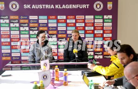 Fussball Bundesliga. Pressekonferenz. SK Austria Klagenfurt. Marco Walter, Martin Hinteregger. Klagenfurt, am 26.11.2024.
Foto: Kuess
---
pressefotos, pressefotografie, kuess, qs, qspictures, sport, bild, bilder, bilddatenbank