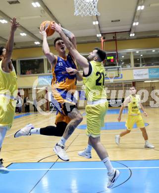 Basketball 2. Liga 2024/2025. Grunddurchgang 11. Runde.  Woerthersee Piraten gegen BBU Salzburg. Marin Sliskovic,  (Woerthersee Piraten),  Aleksandar Andjelkovic  (Salzburg). Klagenfurt, am 7.12.2024.
Foto: Kuess


---
pressefotos, pressefotografie, kuess, qs, qspictures, sport, bild, bilder, bilddatenbank