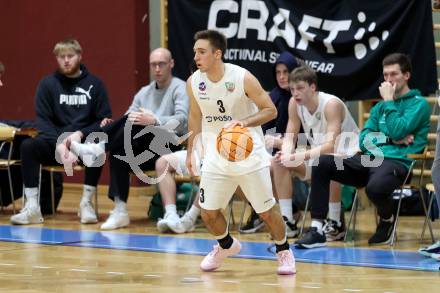 Basketball 2. Liga 2024/2025. Grunddurchgang 12. Runde.  KOS Celovec gegen Vienna United.   Niklas Michel (KOS Celovec),   Klagenfurt, am 14.12.2024.
Foto: Kuess


---
pressefotos, pressefotografie, kuess, qs, qspictures, sport, bild, bilder, bilddatenbank