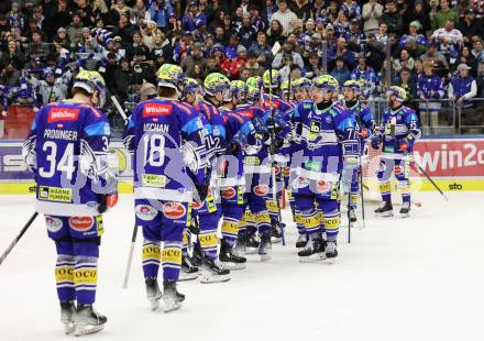Eishockey ICE Bundesliga. VSV gegen HC Pustertal Woelfe.  Jubel  (VSV). Villach, am 26.12.2024.
Foto: Kuess
---
pressefotos, pressefotografie, kuess, qs, qspictures, sport, bild, bilder, bilddatenbank
