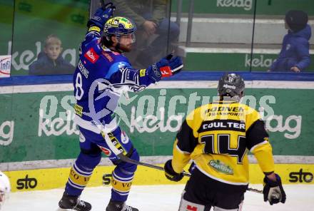 Eishockey ICE Bundesliga. VSV gegen HC Pustertal Woelfe.  Torjubel Maximilian Rebernig (VSV). Villach, am 26.12.2024.
Foto: Kuess
---
pressefotos, pressefotografie, kuess, qs, qspictures, sport, bild, bilder, bilddatenbank