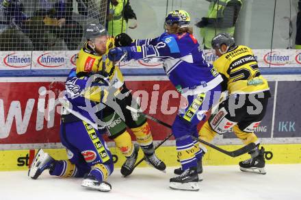 Eishockey ICE Bundesliga. VSV gegen HC Pustertal Woelfe.  Chase Pearson (VSV), Daniel Gloria (Pustertal). Villach, am 26.12.2024.
Foto: Kuess
---
pressefotos, pressefotografie, kuess, qs, qspictures, sport, bild, bilder, bilddatenbank