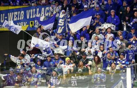 Eishockey ICE Bundesliga. VSV gegen Szkesfehervar,   Fans (VSV). Villach, am 1.1.2025
Foto: Kuess
---
pressefotos, pressefotografie, kuess, qs, qspictures, sport, bild, bilder, bilddatenbank