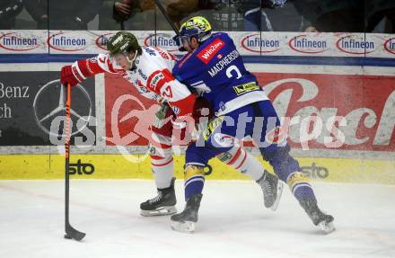 Eishockey ICE Bundesliga. VSV gegen HCB SÃ¼dtirol Alperia.   Dylan Macpherson (VSV),  Pascal Brunner (Bozen). Villach, am 12.1.2025
Foto: Kuess
---
pressefotos, pressefotografie, kuess, qs, qspictures, sport, bild, bilder, bilddatenbank