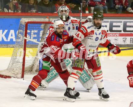 Eishockey ICE Bundesliga. KAC gegen HCB SÃ¼dtirol Alperia.  Raphael Herburger (KAC),  Scott Valentine (Bozen). Klagenfurt, am 12.1.2025
Foto: Kuess
---
pressefotos, pressefotografie, kuess, qs, qspictures, sport, bild, bilder, bilddatenbank