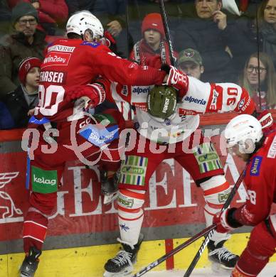 Eishockey ICE Bundesliga. KAC gegen HCB SÃ¼dtirol Alperia.  Matthew Fraser  (KAC), Dylan Di Perna  (Bozen). Klagenfurt, am 12.1.2025
Foto: Kuess
---
pressefotos, pressefotografie, kuess, qs, qspictures, sport, bild, bilder, bilddatenbank