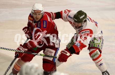 Eishockey ICE Bundesliga. KAC gegen HCB SÃ¼dtirol Alperia.  Nick Pastujov  (KAC),  Giordano Finoro (Bozen). Klagenfurt, am 12.1.2025
Foto: Kuess
---
pressefotos, pressefotografie, kuess, qs, qspictures, sport, bild, bilder, bilddatenbank