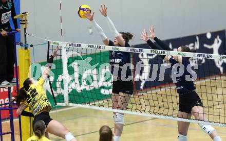 Volleyball. Frauen. Bundesliga. ATSC Wildcats Klagenfurt gegen Sokol/Post. Julia Trunner, Nikolina Bajic (Wildcats), Sofija Saric (Sokol/Post). Klagenfurt, am 25.1.2025
Foto: Kuess
---
pressefotos, pressefotografie, kuess, qs, qspictures, sport, bild, bilder, bilddatenbank