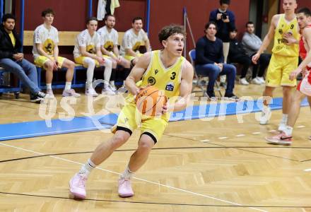 Basketball 2. Liga 2024/2025. Grunddurchgang 16. Runde.  Woerthersee Piraten gegen Upper Austrian Ballers.  Lukas Simoner  (Piraten),   Klagenfurt, am 26.1.2025.
Foto: Kuess


---
pressefotos, pressefotografie, kuess, qs, qspictures, sport, bild, bilder, bilddatenbank