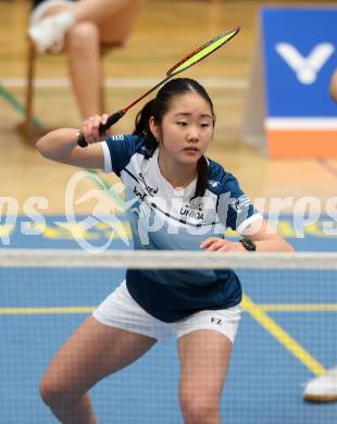 Badminton. 2. Bundesliga. ASKOE Kelag Kaernten gegen WBH Wien.   Miranda Zhang (ASKOE Kelag Kaernten). Klagenfurt, am 15.2.2025.
Foto: Kuess
---
pressefotos, pressefotografie, kuess, qs, qspictures, sport, bild, bilder, bilddatenbank