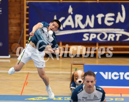 Badminton. 2. Bundesliga. ASKOE Kelag Kaernten gegen WBH Wien. Haolei Zhang, Bernhard Kreuzer (ASKOE Kelag Kaernten). Klagenfurt, am 15.2.2025.
Foto: Kuess
---
pressefotos, pressefotografie, kuess, qs, qspictures, sport, bild, bilder, bilddatenbank