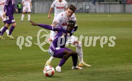 Fussball Bundesliga. SK Austria Klagenfurt gegen GAK. Solomon Bonnah (Klagenfurt), Bio Cipot (GAK),. Klagenfurt, am 22.2.2025.
Foto: Kuess
---
pressefotos, pressefotografie, kuess, qs, qspictures, sport, bild, bilder, bilddatenbank