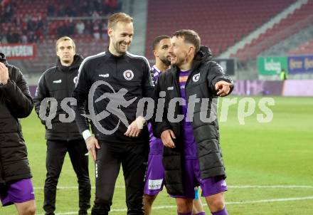 Fussball Bundesliga. SK Austria Klagenfurt gegen GAK. Marco Knaller, Christopher Wernitznig  (Klagenfurt).  Klagenfurt, am 22.2.2025.
Foto: Kuess
---
pressefotos, pressefotografie, kuess, qs, qspictures, sport, bild, bilder, bilddatenbank