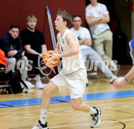 Basketball 2. Liga 2024/2025. Grunddurchgang 21. Runde.   KOS Celovec gegen BBU Salzburg.   Samuel Seher (KOS),   Klagenfurt, am 1.3.2025.
Foto: Kuess


---
pressefotos, pressefotografie, kuess, qs, qspictures, sport, bild, bilder, bilddatenbank