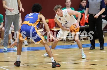 Basketball 2. Liga 2024/2025. Grunddurchgang 21. Runde.   KOS Celovec gegen BBU Salzburg.    Jona Hribar (KOS),  Klagenfurt, am 1.3.2025.
Foto: Kuess


---
pressefotos, pressefotografie, kuess, qs, qspictures, sport, bild, bilder, bilddatenbank
