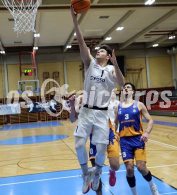 Basketball 2. Liga 2024/2025. Grunddurchgang 21. Runde.   KOS Celovec gegen BBU Salzburg.   Simon Siencnik (KOS),   Klagenfurt, am 1.3.2025.
Foto: Kuess


---
pressefotos, pressefotografie, kuess, qs, qspictures, sport, bild, bilder, bilddatenbank