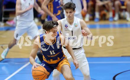 Basketball 2. Liga 2024/2025. Grunddurchgang 21. Runde.   KOS Celovec gegen BBU Salzburg.   Anes Prosic  (Salzburg). Klagenfurt, am 1.3.2025.
Foto: Kuess


---
pressefotos, pressefotografie, kuess, qs, qspictures, sport, bild, bilder, bilddatenbank