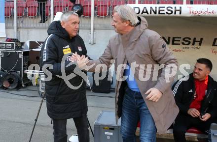 Fussball Bundesliga. SK Austria Klagenfurt gegen LASK. Trainer Peter Pacult  (Klagenfurt),   Trainer Markus Schopp (LASK). Klagenfurt, am 2.3..2025.
Foto: Kuess
---
pressefotos, pressefotografie, kuess, qs, qspictures, sport, bild, bilder, bilddatenbank