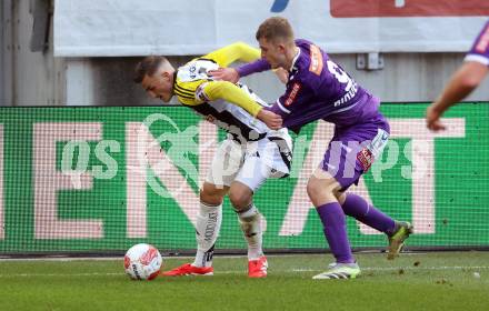 Fussball Bundesliga. SK Austria Klagenfurt gegen LASK. Nicolas Binder  (Klagenfurt),   Philipp Ziereis (LASK). Klagenfurt, am 2.3..2025.
Foto: Kuess
---
pressefotos, pressefotografie, kuess, qs, qspictures, sport, bild, bilder, bilddatenbank