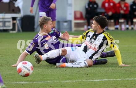 Fussball Bundesliga. SK Austria Klagenfurt gegen LASK. Martin Hinteregger (Klagenfurt),   Sascha Horvath (LASK). Klagenfurt, am 2.3..2025.
Foto: Kuess
---
pressefotos, pressefotografie, kuess, qs, qspictures, sport, bild, bilder, bilddatenbank
