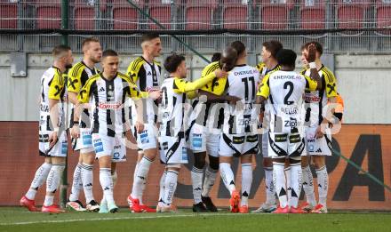 Fussball Bundesliga. SK Austria Klagenfurt gegen LASK. Torjubel   Maximilian Entrup  (LASK). Klagenfurt, am 2.3..2025.
Foto: Kuess
---
pressefotos, pressefotografie, kuess, qs, qspictures, sport, bild, bilder, bilddatenbank