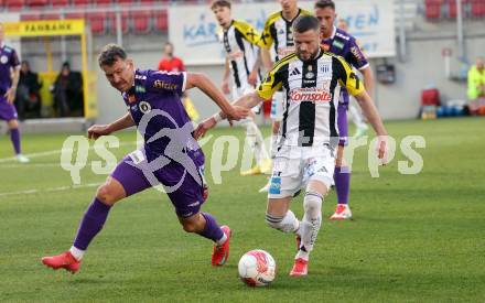 Fussball Bundesliga. SK Austria Klagenfurt gegen LASK. Christopher Wernitznig (Klagenfurt),   Valon Berisha (LASK). Klagenfurt, am 2.3..2025.
Foto: Kuess
---
pressefotos, pressefotografie, kuess, qs, qspictures, sport, bild, bilder, bilddatenbank