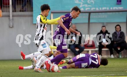 Fussball Bundesliga. SK Austria Klagenfurt gegen LASK. Christopher Wernitznig (Klagenfurt),   Sascha Horvath (LASK). Klagenfurt, am 2.3..2025.
Foto: Kuess
---
pressefotos, pressefotografie, kuess, qs, qspictures, sport, bild, bilder, bilddatenbank