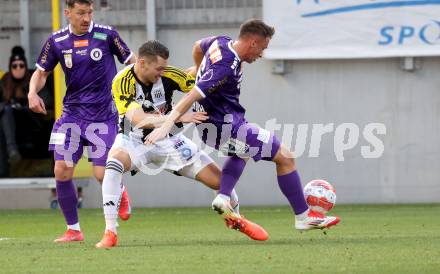 Fussball Bundesliga. SK Austria Klagenfurt gegen LASK. Tobias Koch (Klagenfurt), Maximilian Entrup (LASK). Klagenfurt, am 2.3..2025.
Foto: Kuess
---
pressefotos, pressefotografie, kuess, qs, qspictures, sport, bild, bilder, bilddatenbank