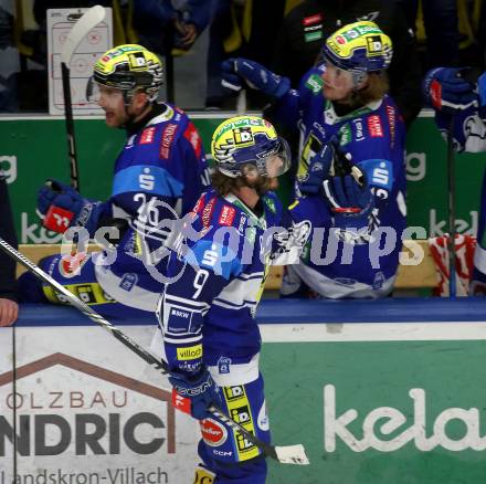 Eishockey ICE Bundesliga. VSV gegen Bozen.  Torjubel Alexander Rauchenwald (VSV). Villach, am 4.3.2025
Foto: Kuess
---
pressefotos, pressefotografie, kuess, qs, qspictures, sport, bild, bilder, bilddatenbank
