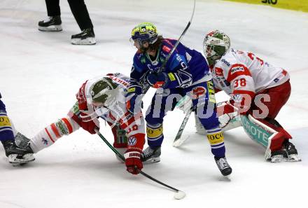 Eishockey ICE Bundesliga. VSV gegen Bozen.  Jubel Alexander Rauchenwald, Cole Hults, Sam Harvey (VSV), Sam Harvey (Bozen).  Villach, am 4.3.2025
Foto: Kuess
---
pressefotos, pressefotografie, kuess, qs, qspictures, sport, bild, bilder, bilddatenbank