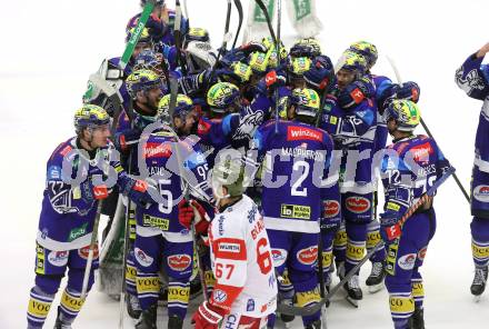 Eishockey ICE Bundesliga. VSV gegen Bozen.  Jubel (VSV). Villach, am 4.3.2025
Foto: Kuess
---
pressefotos, pressefotografie, kuess, qs, qspictures, sport, bild, bilder, bilddatenbank