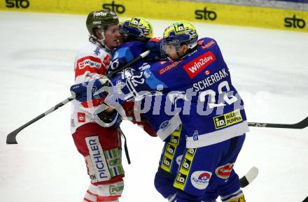Eishockey ICE Bundesliga. VSV gegen Bozen.  Torjubel Kevin Hancock, Nikita Scherbak (VSV), Daniel Mantenuto (Bozen). Villach, am 4.3.2025
Foto: Kuess
---
pressefotos, pressefotografie, kuess, qs, qspictures, sport, bild, bilder, bilddatenbank