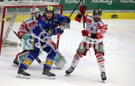 Eishockey ICE Bundesliga. VSV gegen Bozen.  Torjubel Chase Pearson(VSV), Giordano Finoro, Sam Harvey (Bozen). Villach, am 4.3.2025
Foto: Kuess
---
pressefotos, pressefotografie, kuess, qs, qspictures, sport, bild, bilder, bilddatenbank