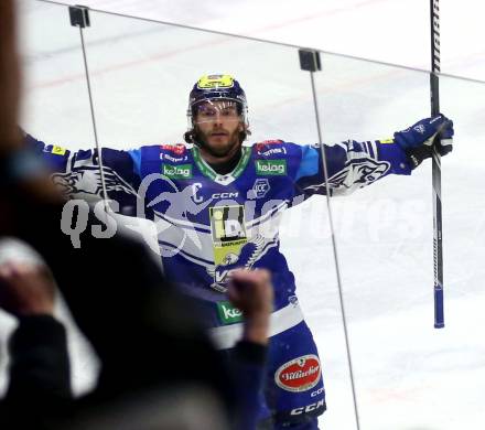 Eishockey ICE Bundesliga. VSV gegen Bozen.  Torjubel Alexander Rauchenwald (VSV). Villach, am 4.3.2025
Foto: Kuess
---
pressefotos, pressefotografie, kuess, qs, qspictures, sport, bild, bilder, bilddatenbank