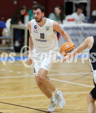 Basketball 2. Liga 2024/2025. Grunddurchgang 22. Runde.   KOS Celovec gegen RAIDERS Tirol.   Veljko Dena (KOS),  Klagenfurt, am 8.3.2025.
Foto: Kuess


---
pressefotos, pressefotografie, kuess, qs, qspictures, sport, bild, bilder, bilddatenbank