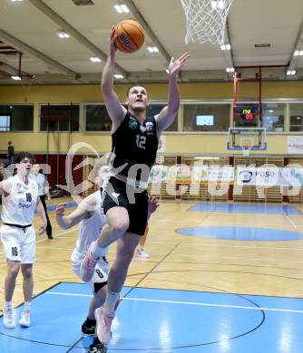 Basketball 2. Liga 2024/2025. Grunddurchgang 22. Runde.   KOS Celovec gegen RAIDERS Tirol.  Moritz Hoelzer (Tirol). Klagenfurt, am 8.3.2025.
Foto: Kuess


---
pressefotos, pressefotografie, kuess, qs, qspictures, sport, bild, bilder, bilddatenbank