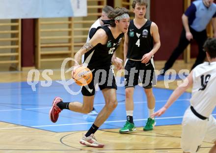 Basketball 2. Liga 2024/2025. Grunddurchgang 22. Runde.   KOS Celovec gegen RAIDERS Tirol.  Thomas Pirchner   (Tirol). Klagenfurt, am 8.3.2025.
Foto: Kuess


---
pressefotos, pressefotografie, kuess, qs, qspictures, sport, bild, bilder, bilddatenbank