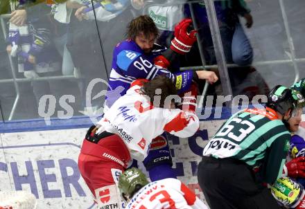 Eishockey ICE Bundesliga. VSV gegen Bozen.  Patrick Holway (VSV), Braden Dean Christoffer  (Bozen) . Villach, am 9.3.2025
Foto: Kuess
---
pressefotos, pressefotografie, kuess, qs, qspictures, sport, bild, bilder, bilddatenbank