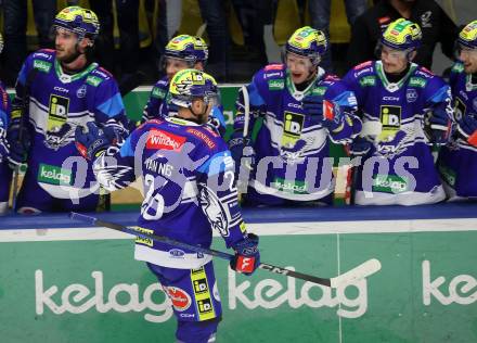 Eishockey ICE Bundesliga. VSV gegen Bozen.  Torjubel Guus Van Nes (VSV) . Villach, am 9.3.2025
Foto: Kuess
---
pressefotos, pressefotografie, kuess, qs, qspictures, sport, bild, bilder, bilddatenbank