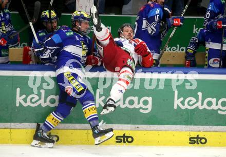 Eishockey ICE Bundesliga. VSV gegen Bozen.  Philipp Lindner (VSV), Braden Dean Christoffer (Bozen) . Villach, am 9.3.2025
Foto: Kuess
---
pressefotos, pressefotografie, kuess, qs, qspictures, sport, bild, bilder, bilddatenbank