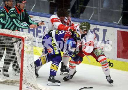 Eishockey ICE Bundesliga. VSV gegen Bozen.  Felix Maxa  (VSV), Braden Dean Christoffer, Peter Spornberger (Bozen) . Villach, am 9.3.2025
Foto: Kuess
---
pressefotos, pressefotografie, kuess, qs, qspictures, sport, bild, bilder, bilddatenbank
