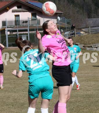 Fussball Frauen. 2. Bundesliga. Carinthians LIWOdruck Hornets gegen SG MALEREI GLANZER Geretsberg/Buerrmoos. Leni Eleanor Hassler (Carinthians Hornets), Michelle Brey (Geretsberg/Buermoos). Sachsenburg, am 9.3.2024.
Foto: Kuess
---
pressefotos, pressefotografie, kuess, qs, qspictures, sport, bild, bilder, bilddatenbank