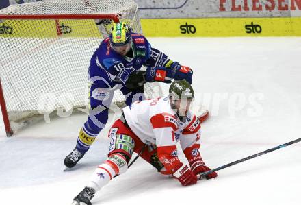Eishockey ICE Bundesliga. VSV gegen Bozen.  Thomas Vallant (VSV), Cristiano Digiacinto (Bozen) . Villach, am 9.3.2025
Foto: Kuess
---
pressefotos, pressefotografie, kuess, qs, qspictures, sport, bild, bilder, bilddatenbank