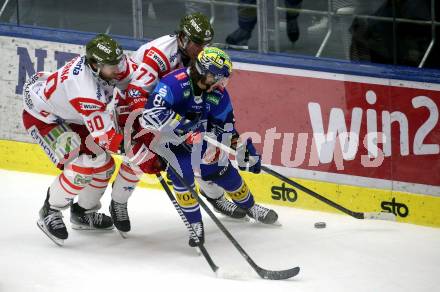 Eishockey ICE Bundesliga. VSV gegen Bozen.  Marco Richter (VSV), Dylan Di Perna, Pascal Brunner (Bozen) . Villach, am 14.3.2025
Foto: Kuess
---
pressefotos, pressefotografie, kuess, qs, qspictures, sport, bild, bilder, bilddatenbank