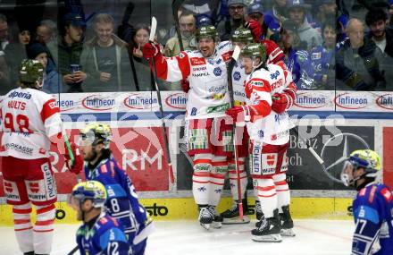 Eishockey ICE Bundesliga. VSV gegen Bozen.  Torjubel (Bozen) . Villach, am 14.3.2025
Foto: Kuess
---
pressefotos, pressefotografie, kuess, qs, qspictures, sport, bild, bilder, bilddatenbank