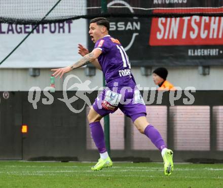 Fussball Bundesliga. SK Austria Klagenfurt gegen Altach. Torjubel David Toshevski (Klagenfurt). Klagenfurt, am 16.3..2025.
Foto: Kuess
---
pressefotos, pressefotografie, kuess, qs, qspictures, sport, bild, bilder, bilddatenbank